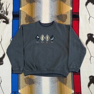 Vintage 90s Golf Golfing Embroidered Crewneck Sweatshirt Size XL Mens